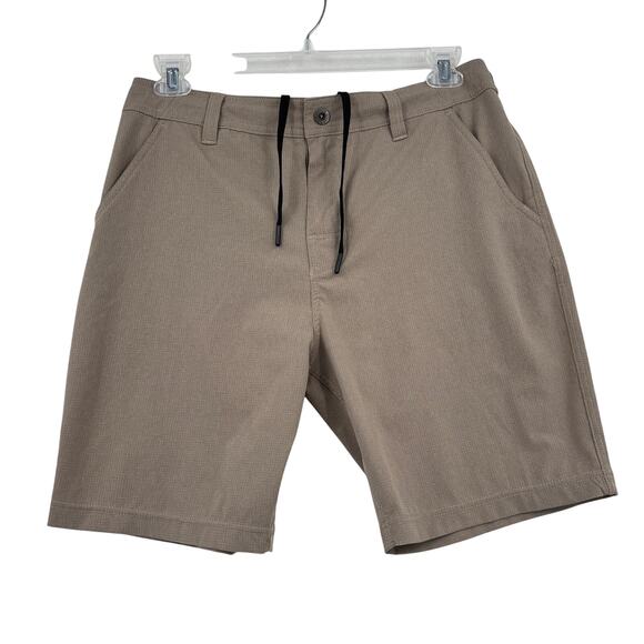Prana Hybridizer Shorts Men's Size 34 Brown Stretch Drawstring 8" Inseam - Picture 1 of 10
